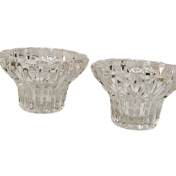 Zajecar 24% Lead Crystal Candle Holders Yugoslavia Holiday Decor Elegant Glasswa - Picture 4 of 10